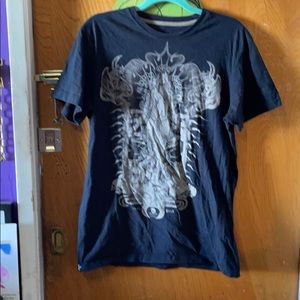 Men's black art Nuevo woman graphic tee